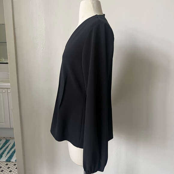 Ann Taylor Black Ling Sleeve Pin tucked Blouse - Picture 6 of 10